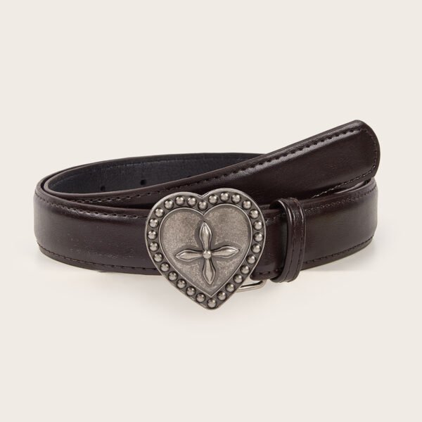 Metal Heart Snap Vintage Women's Belt - Image 2