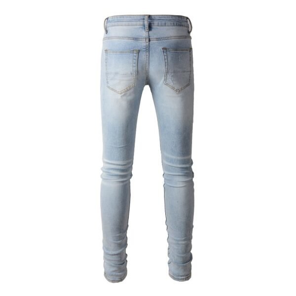 Men's Ripped Denim Casual Trousers Slightly Elastic - Image 4