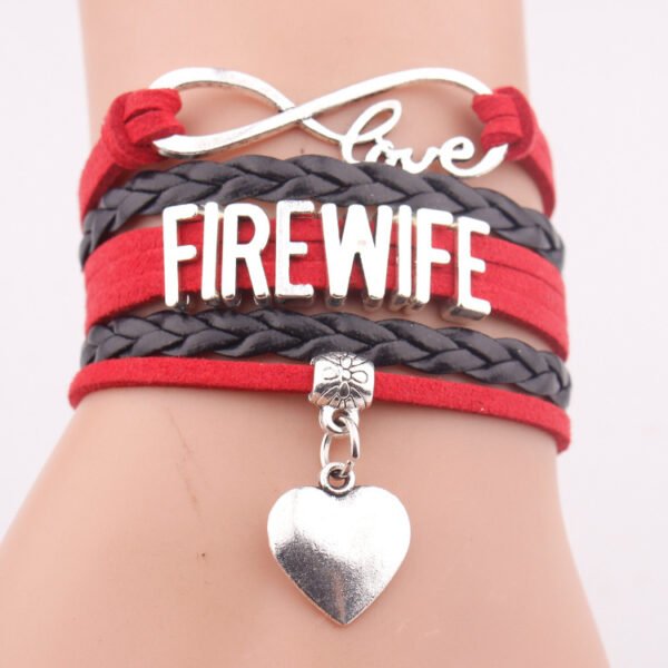 Love Pendant FIREWIFE Letter Bracelet Multi-layer Woven Leather String - Image 3