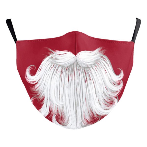 Christmas Beard Digital Printing Double Layer Dustproof Mask - Image 4