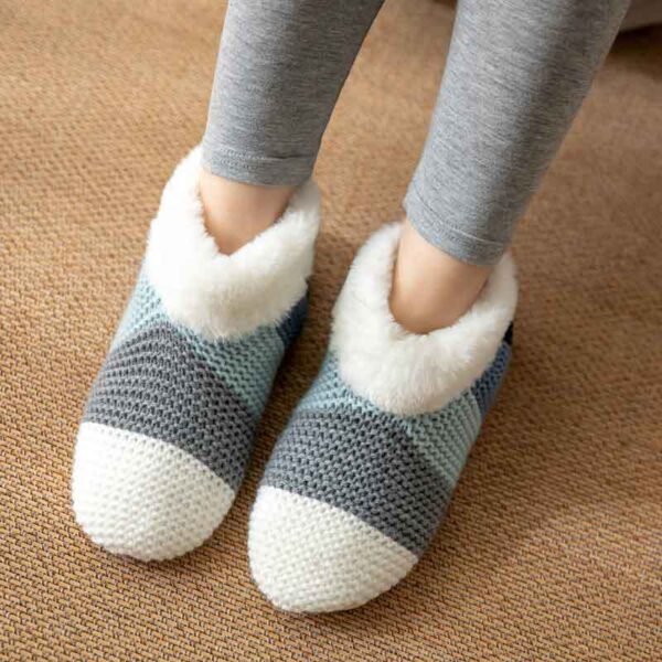 Women's Color-matching Knitted Plush Floor Socks Home Indoor Warm Non-slip Carpet Socks Winter Fashion - Image 8
