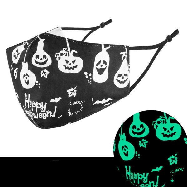Halloween Tricky Party Three Layer Washable Cloth Mask 3D Luminous Printing - Image 5