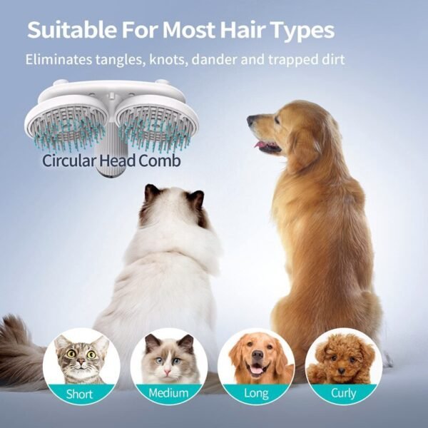 Double-Headed Pet Brush with Negative Ion & Self-Cleaning - Image 4