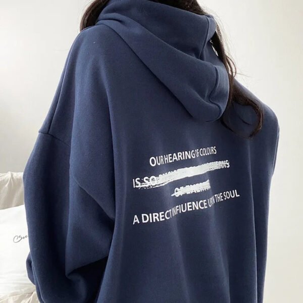 Velvet Padded Hooded Sweatshirt Women's Coat - Image 8