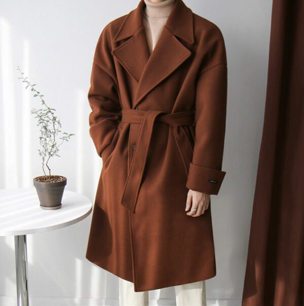 Trendy Gentleman's Wool Thickened Men's Coat - Image 5