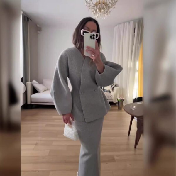 European And American Wear Slim Top And Skirt Elegant Suit - Image 2