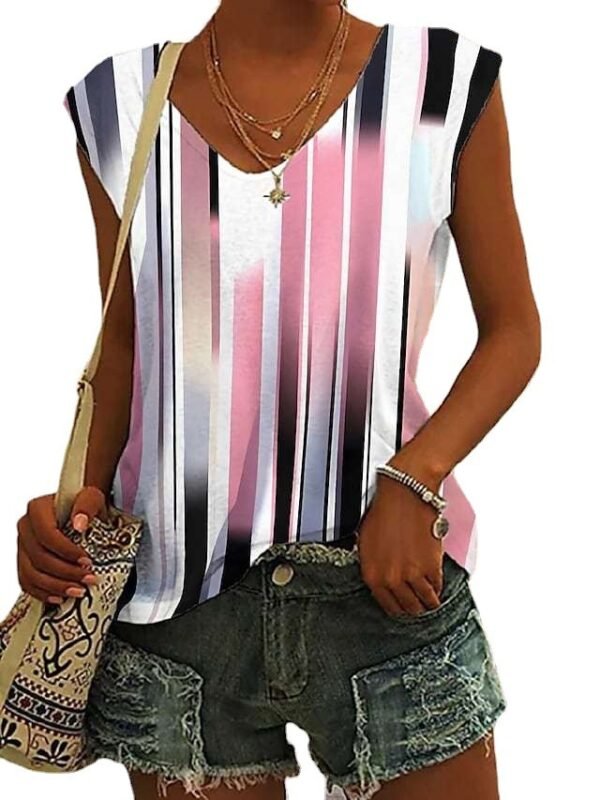 Women's Sleeveless V-neck Vest Pattern 3D Printing - Image 6