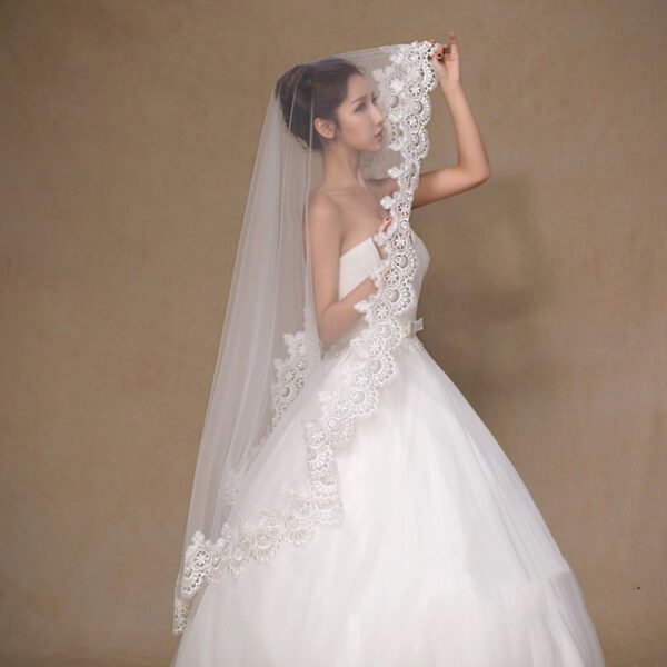 Wholesale White Bride Veil Cheap Wedding Accessories Ready To Ship - Image 3