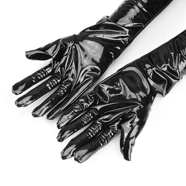 Sexy Gloves Black Leather Bar Performance Pole Dance Auxiliary Tools Dark High Elasticity Sleeve Cover - Image 4