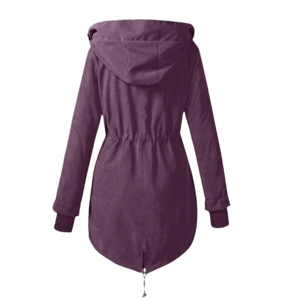 Autumn And Winter Solid Color Casual Waist Trench - Image 5
