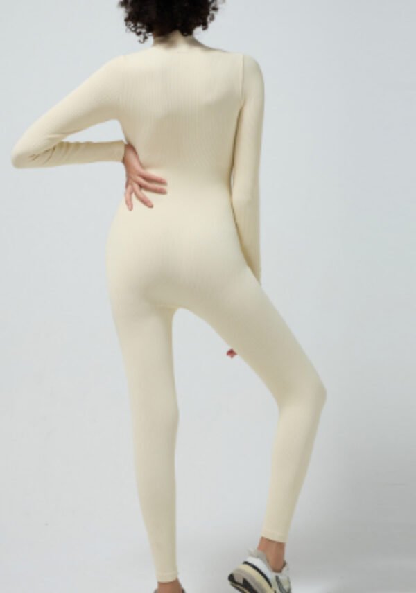 Long Sleeved Pants With Zipper Jumpsuit - Image 3