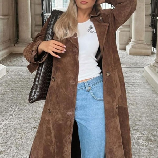 Classic Double-Breasted Trench Coat - Image 3