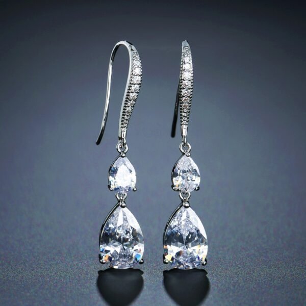 RAKOL Simple Long Exquisite Water Drop Zircon  Female Simple Banquet All-match Earrings - Image 6