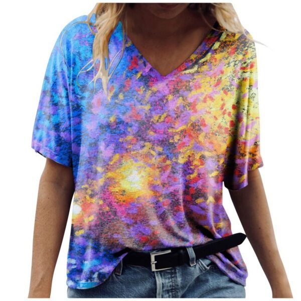 Short Sleeved T-shirt Printed On Women's Clothing - Image 5