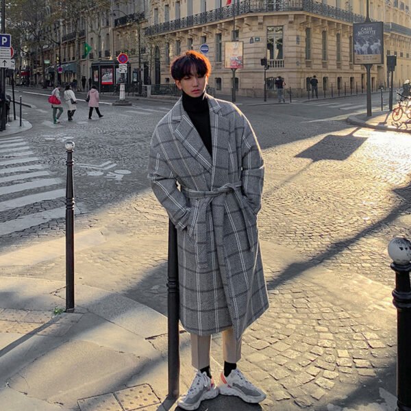 Men's Autumn And Winter Plaid Coat Korean Version - Image 2