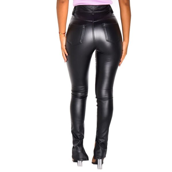 Casual Pants High Waist Slimming And Tight Women Leather Pants - Image 4