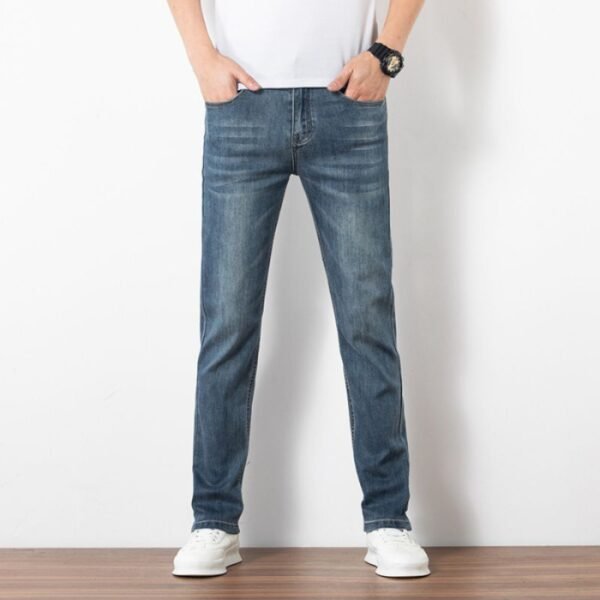 Loose Youth Straight Slim Fit Elastic Trend Men's Jeans - Image 8