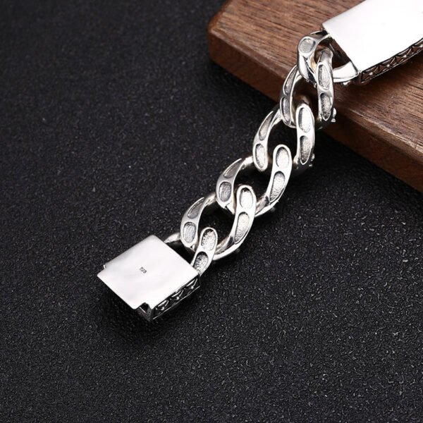 S925 Sterling Silver Men's Personalized Hip Hop Style Eternal Vine Pig Nose Bracelet - Image 6