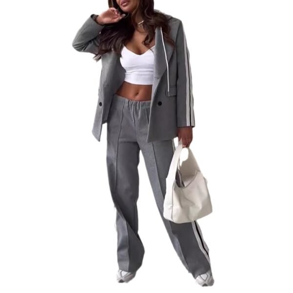 Casual Ribbon Hooded Suit Wide Leg Pants Two-piece Suit - Image 2