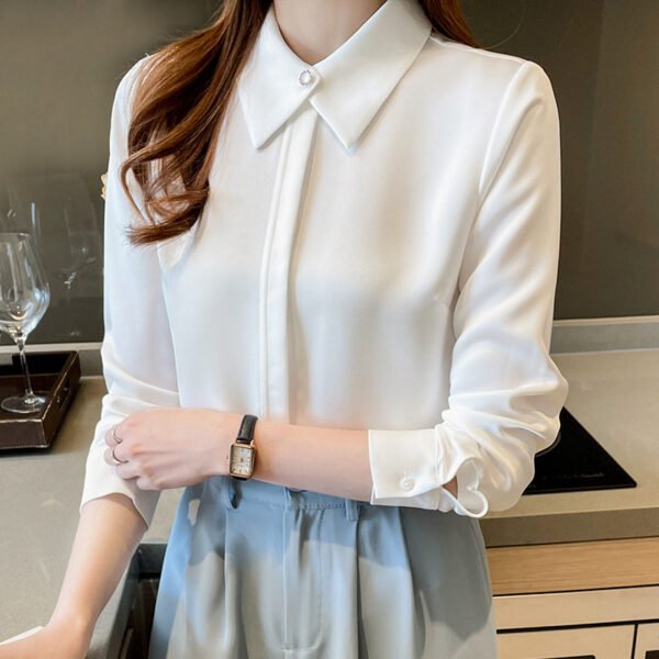 Business Chiffon Blouse Women Long Sleeve Tops Outerwear - Image 2