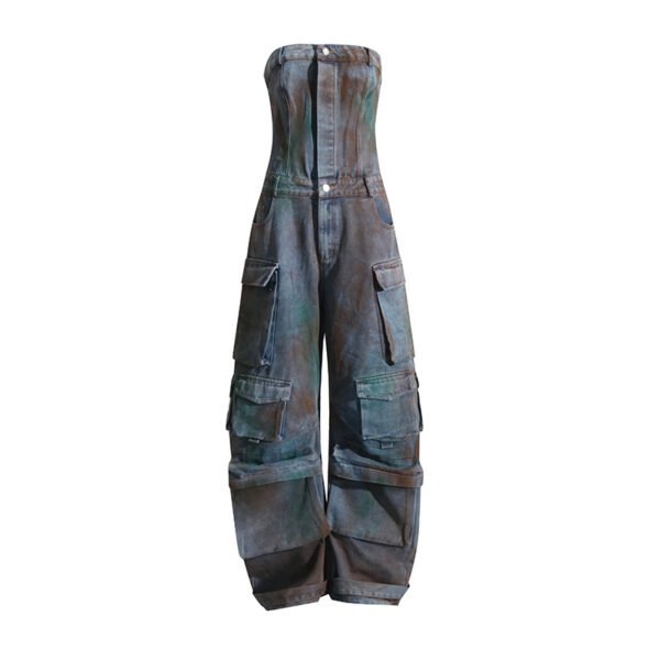 Fashion Spray Color Camouflage Tube Top One-piece Overalls European And American Hot Girl Jumpsuit - Image 5