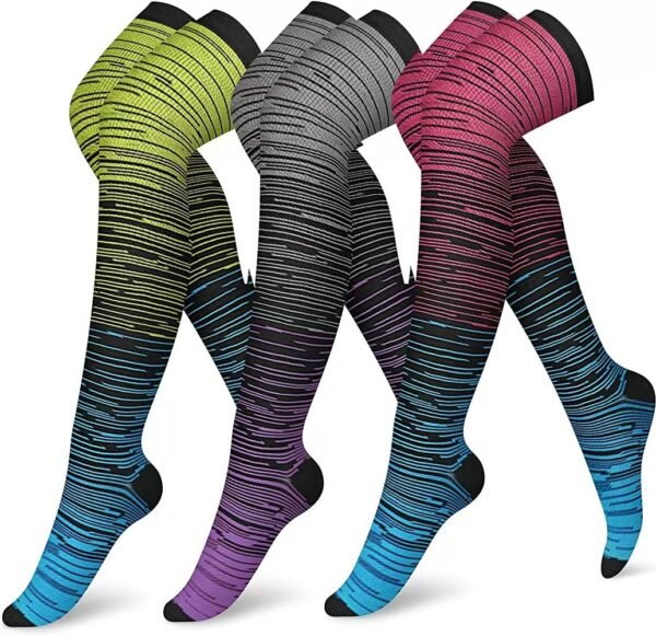 Pattern Gradient Leggings Lengthened Knee Socks - Image 9