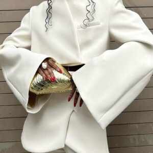 Long Sleeve Short Jacket & Button Pants Set