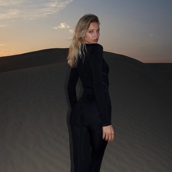 Sexy Tight Zipper Jumpsuit Autumn New - Image 4