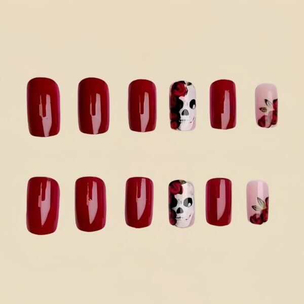 Halloween Nail Stickers Wine Red Shiny Patch - Image 4