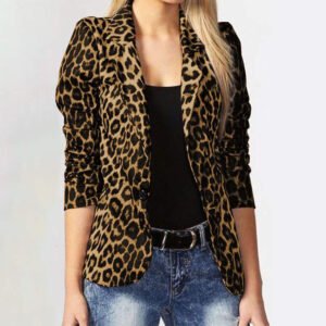 Leopard Print Temperament Commute Thin Small Suit