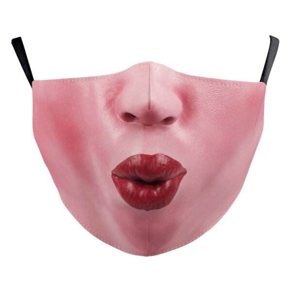 Halloween Digital Printing Funny Face Double-layer Dust Mask - Image 3
