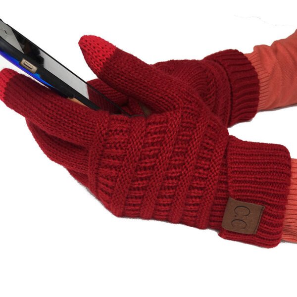 European And American Wool Knitted Turn-over Labeling Touch Screen Gloves - Image 6