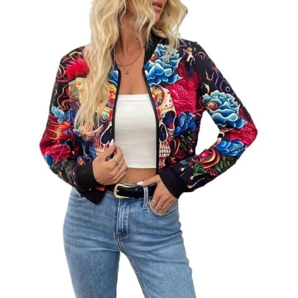 Zipper Decorations Long Sleeve Cardigan Jacket - Image 2