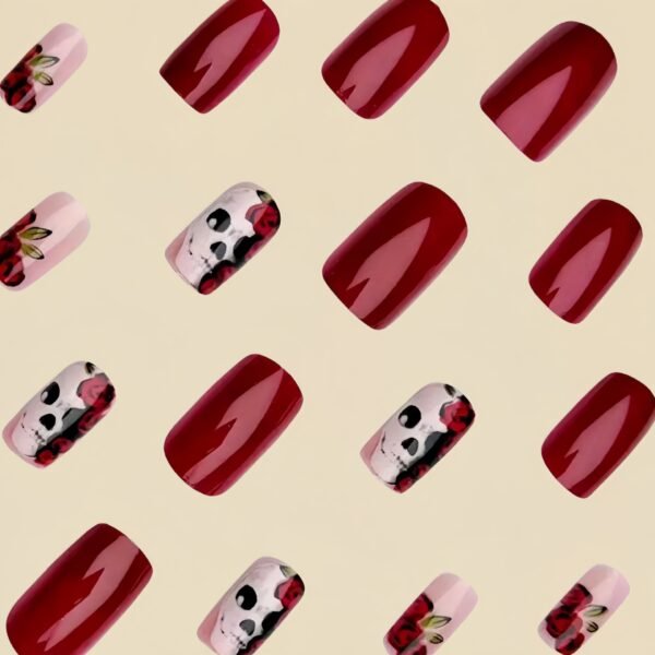 Halloween Nail Stickers Wine Red Shiny Patch - Image 2