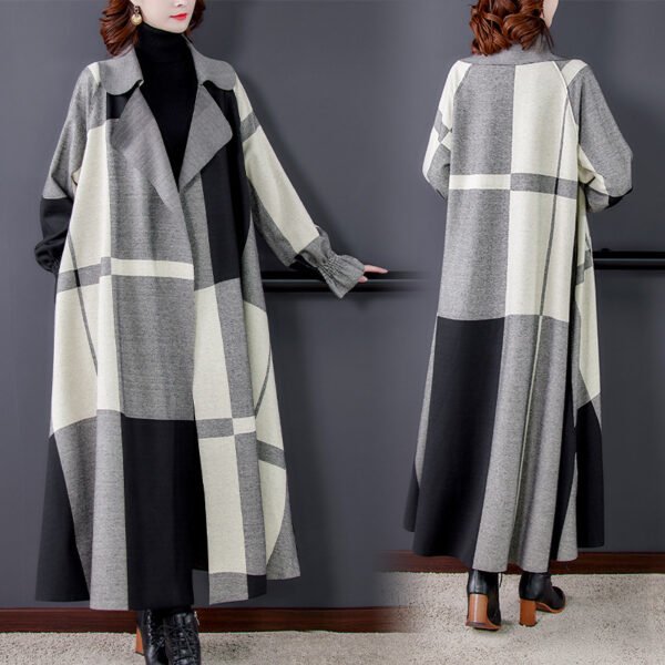 Elegant Plaid Trench Coat