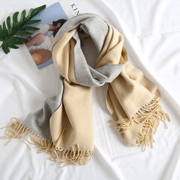 Cashmere-like Solid Color Scarf Double-sided Two-tone - Image 10