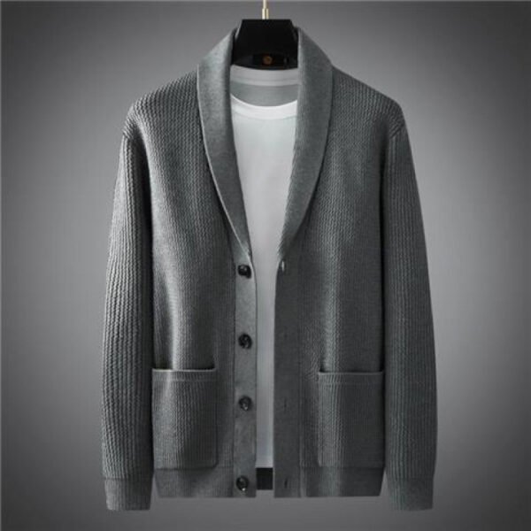 Spring And Autumn New Casual Knitted Coat Men's Comfortable Fashion Slim Fit - Image 3