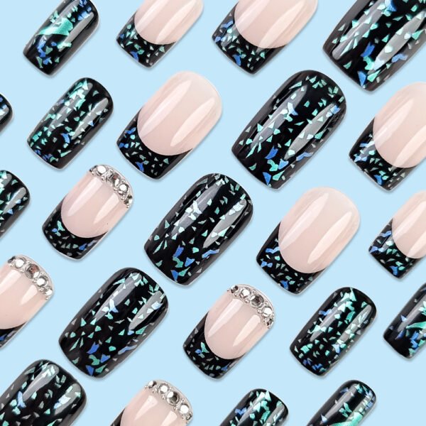 Emerald French Entry Lux Nail Patch Sweet Cool Diamond European Square - Image 3