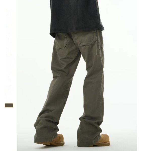 Men's Basic All-matching Trendy Gray-green Overalls Casual Loose Trousers - Image 4