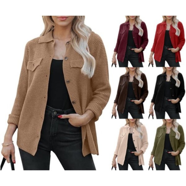 Lapel Women's Cardigan Top - Image 2