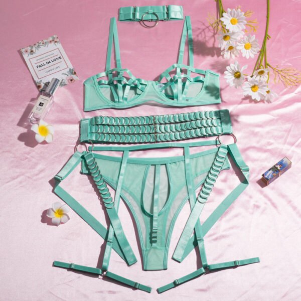 Gather Chest Strap Hollowed Out Lingerie For Women - Image 6