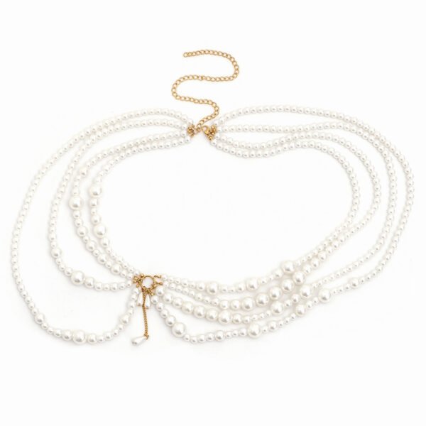 Multi-layer Pearl Waist Chain Female Tassel Belt Dress Sweater - Image 5