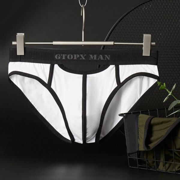 Men's Low Waist Skylight Front And Rear Opening Sexy Briefs - Image 4