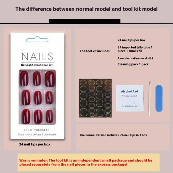 Wear Manicure Nail Piece Removable White - Image 5