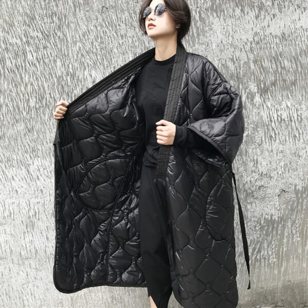 Lace-Up Quilted Coat - Image 2