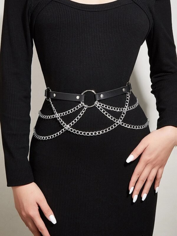 Women's Versatile Tassel Leather Waist Chain - Image 4