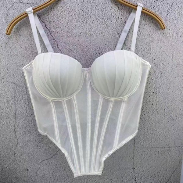 French Style Design Mesh Lace Plastic Beauty Back Underwear Outer Wear - Image 3