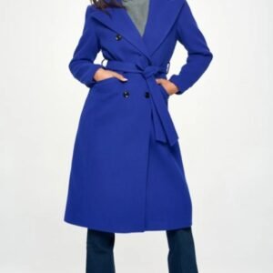 Coalition LA Double-Breasted Longline Coat With Belt