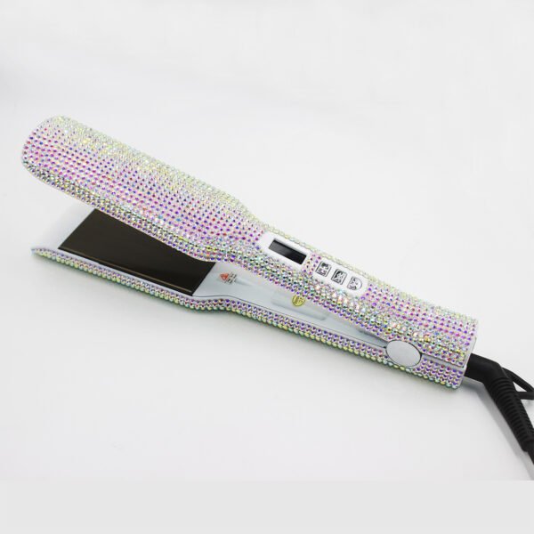 Wide Plate Inlaid Rhinestone Quartz Hair Straightener High Temperature Titanium - Image 2