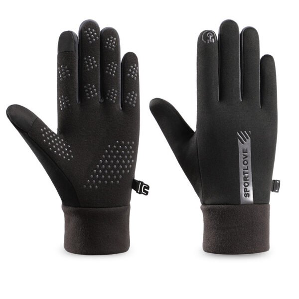 Winter Windproof And Cold Resistant Velvet Warm Touch Screen Anti Slip Gloves - Image 5